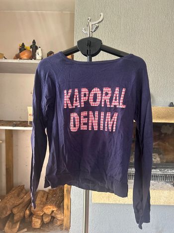 Pull fin Kaporal marine et vichy