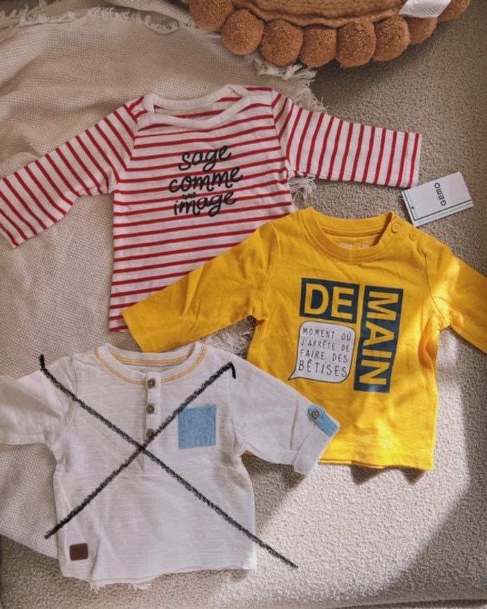 Lot de 2 tee-shirts manches longues neufs