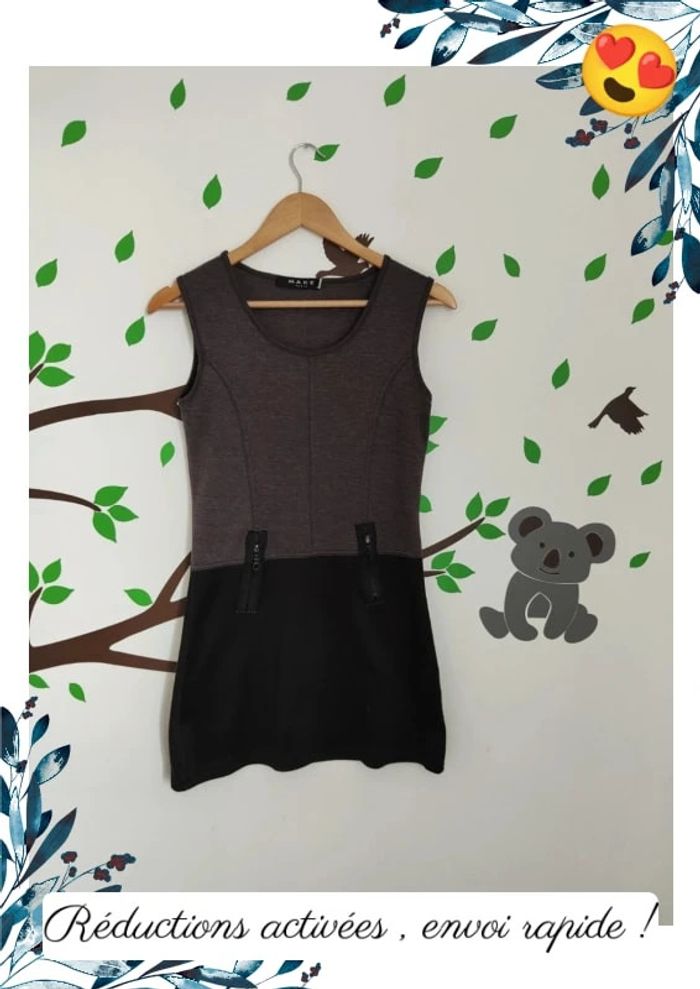 Robe épaisse noir et grise