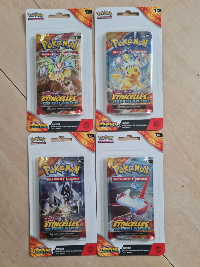 Pokemon EV8 Lot de 4 boosters Étincelles Déferlantes en Fr