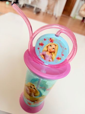 Gobelet à paille en plastique, princesse, raiponce Disney 