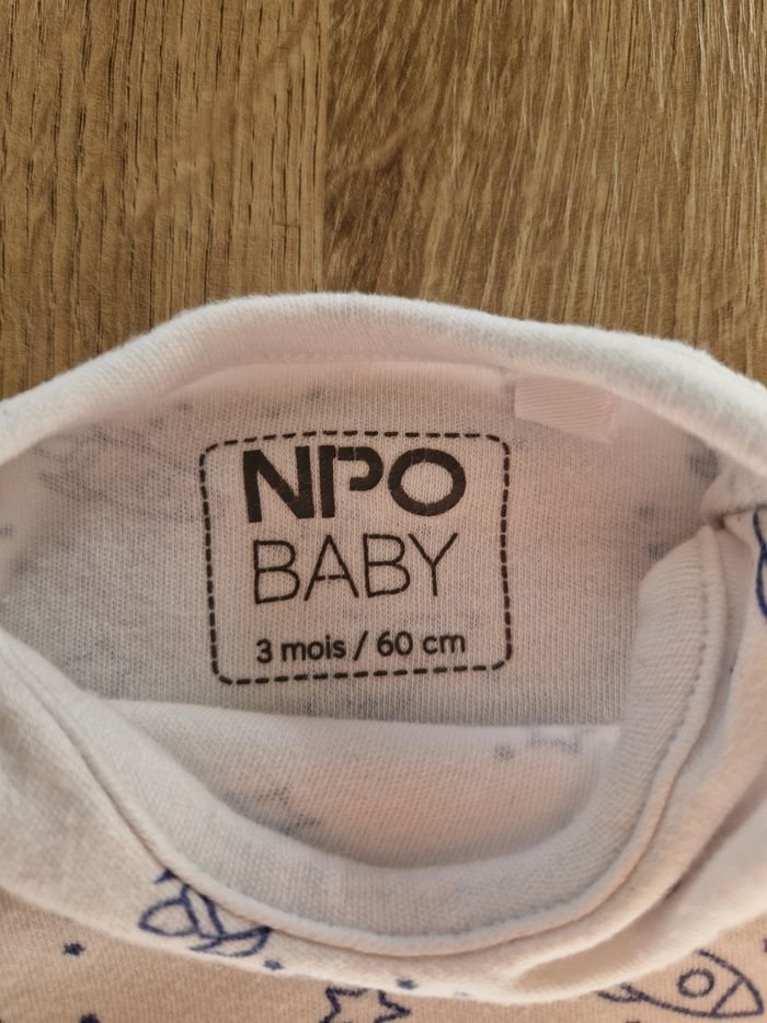 Body manches longues blanc espace - 3 mois NPO Baby - photo numéro 3