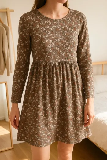 🌸 Robe IKKS à fleurs manches longues – look bohème et doux