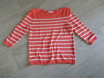Pull ARKITECT orangé et crème rayé léger taille M TBE