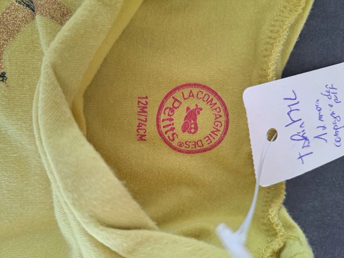 sous pull jaune 12m /74cm - photo numéro 2