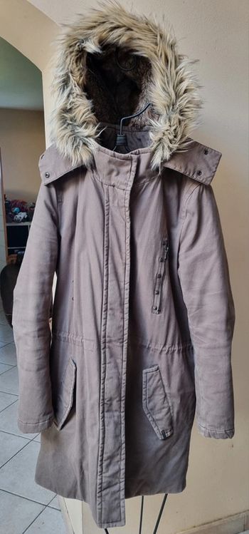 Manteau marron gris bien chaud