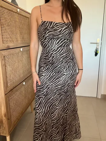 Robe longue à imprimé zébré dos nu IRO