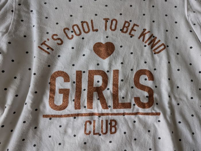 Tshirt ML blanc à pois noirs - 4/5A - Primark - photo numéro 2