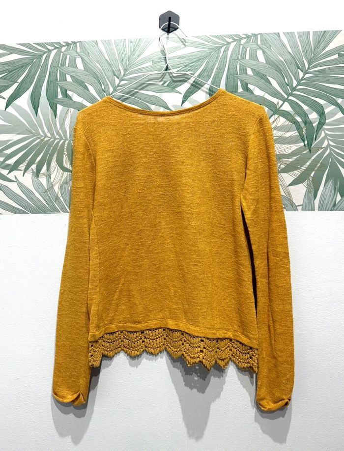 Jerséis mostaza detalle crochet /Pulls moutarde avec détails au crochet - photo numéro 2