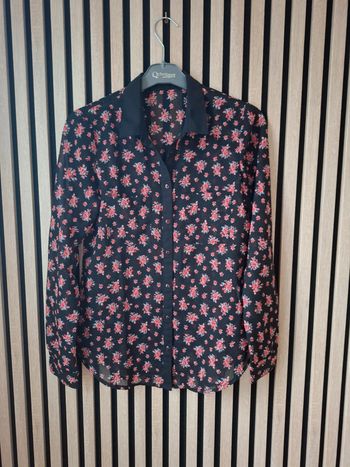Chemise fluide noir fleurie T 34