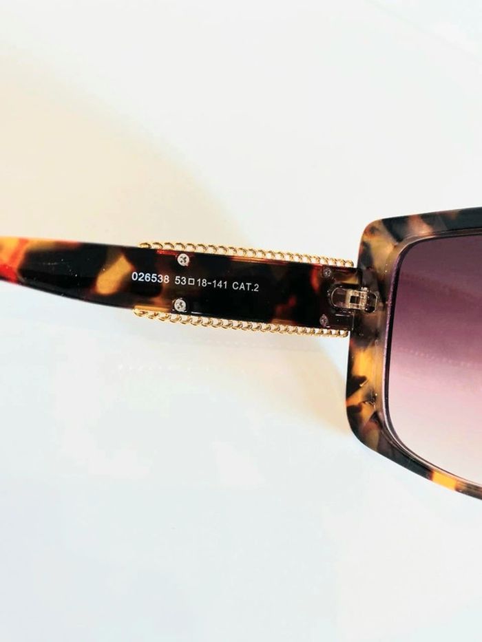 Lunette de soleil femme rectangulaire marron léopard verres dégradés uvprotection catégorie 2 - photo numéro 5
