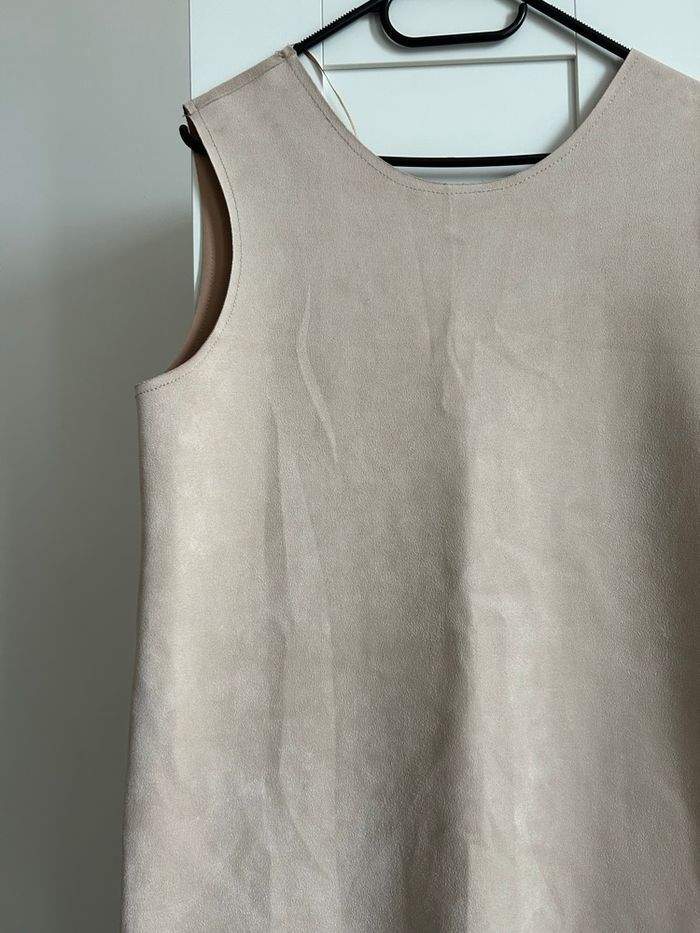Robe beige style suédine unie Zara Tailles L-XL - photo numéro 2