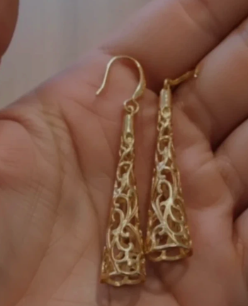 Créoles élégantes 60 mm pendantes plaqué or 14 carats