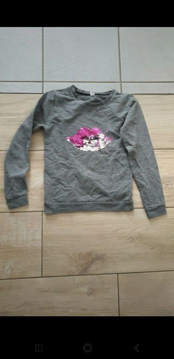 Sweat fille paillettes 9/10 ans