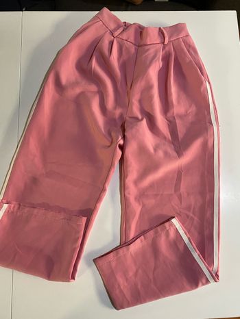 Pantalon rose avec bande blanche taille 14 ans