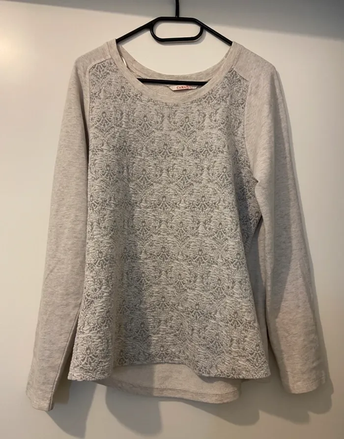 Sweat gris à motifs - photo numéro 3