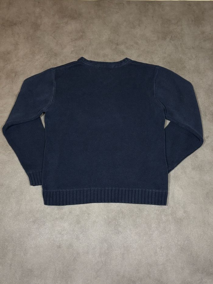 Pull Polo Ralph Lauren col rond | Taille M | bleu marine logo rouge brodé | maille 100% coton - photo numéro 5