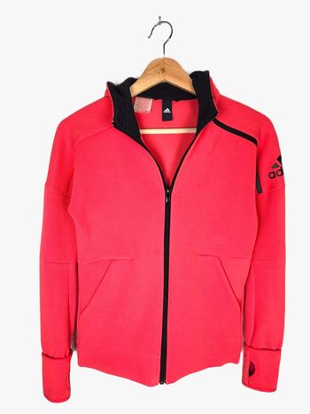 Veste running Adidas à Capuche, couleur corail, taille XS