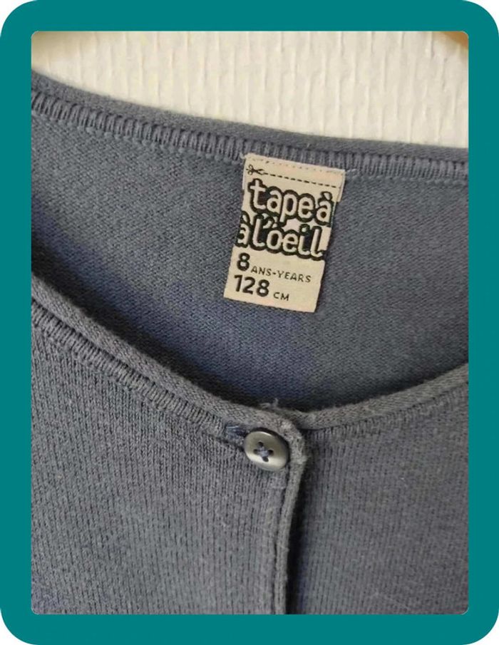 Gilet gris 8 ans tao fille - photo numéro 5