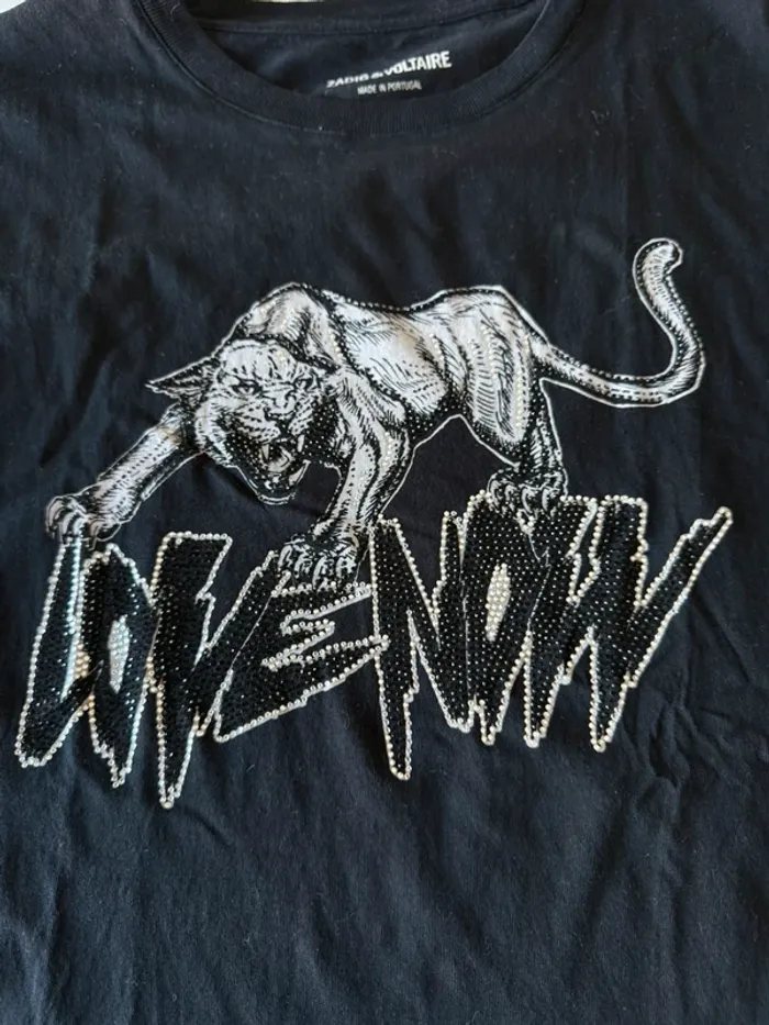 T-shirt noir zadig et voltaire tigre - photo numéro 2