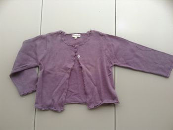 gilet grain de blé à manches longues violet filles 18 mois
