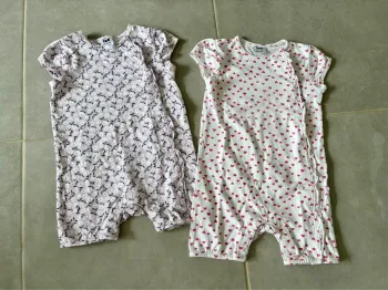 Lot de 2 combi pyjamas été TAO 23M 86 cm