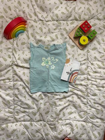 teeshirt manches courtes turquoise 6 mois
