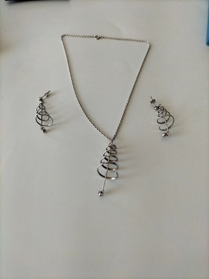 Parure argent tourbillon spirale - photo numéro 3