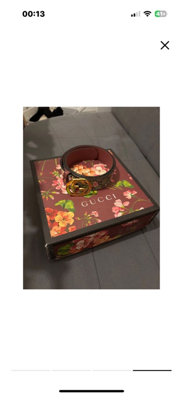 Ceinture Gucci bloomer floral en cuir - photo numéro 4