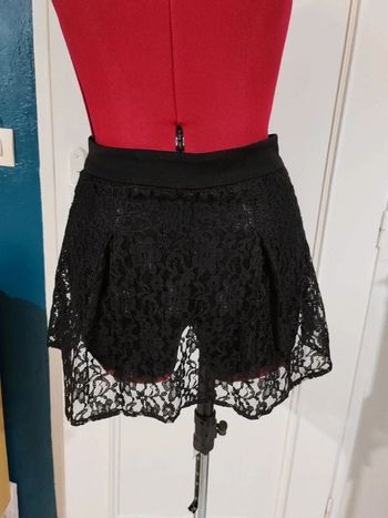 Jupe short noire dentelle