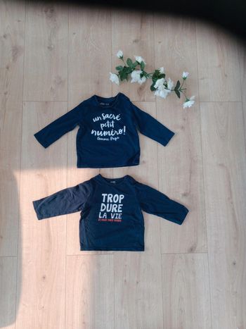 T-shirt manches longues 18 mois # lot de 2 c81