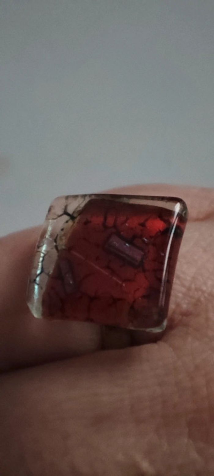 Bague en verre ajustable - photo numéro 2