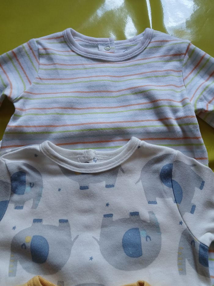 lot de trois pyjamas garcon en coton tex baby 3 mois - photo numéro 3