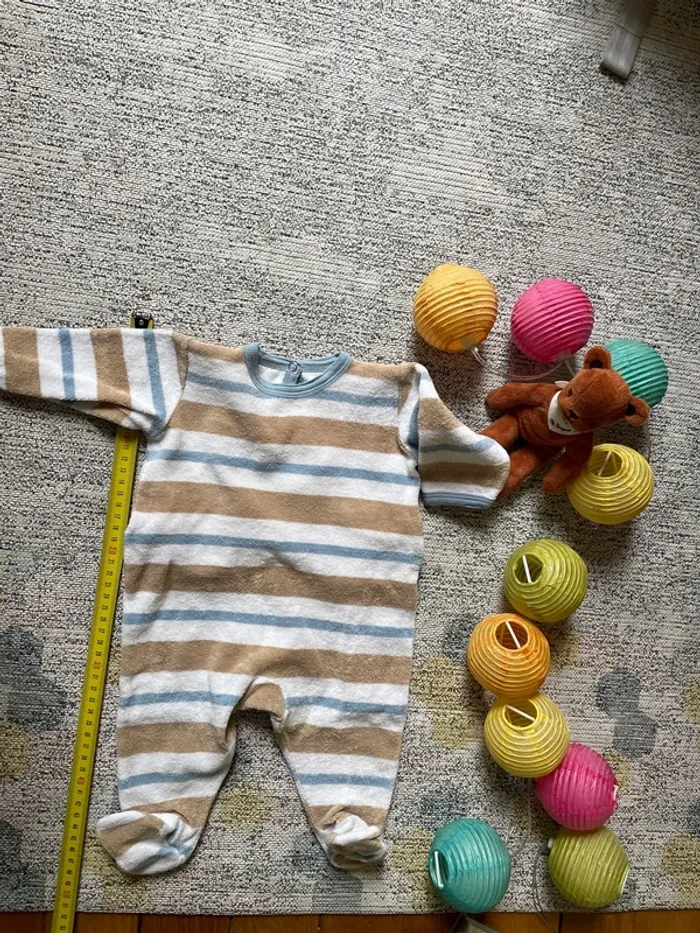 Pyjama velours rayé