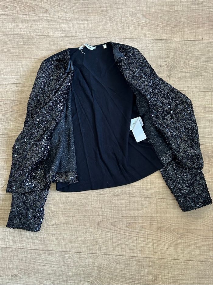Veste noire avec sequins Naf Naf taille L jamais portée - photo numéro 8