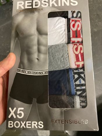 Lot de 5 boxers redskins neuf M