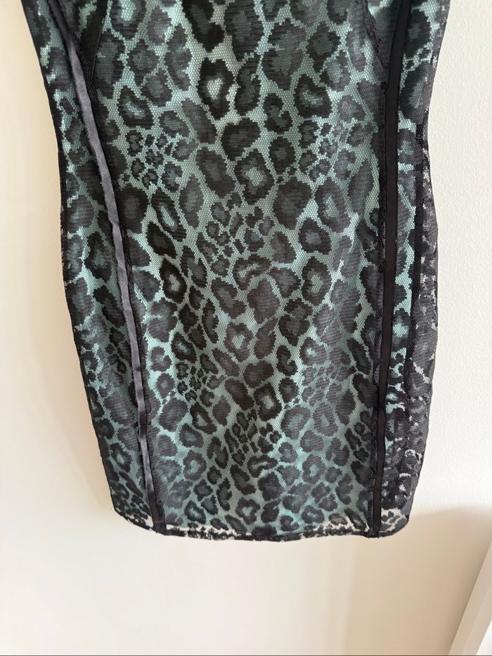 Robe chic moulante noire turquoise mango taille 36 S - photo numéro 3