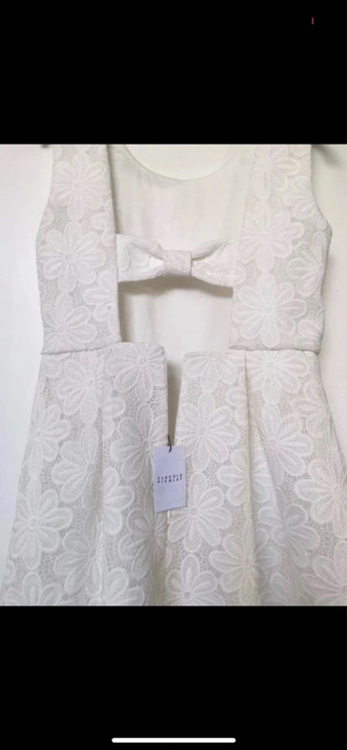 Robe de cérémonie Blanche | mariage en dentelle Claudie Pierlot Paris - photo numéro 2