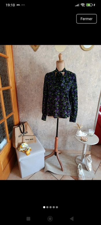 Blouse à fleurs manches longues 