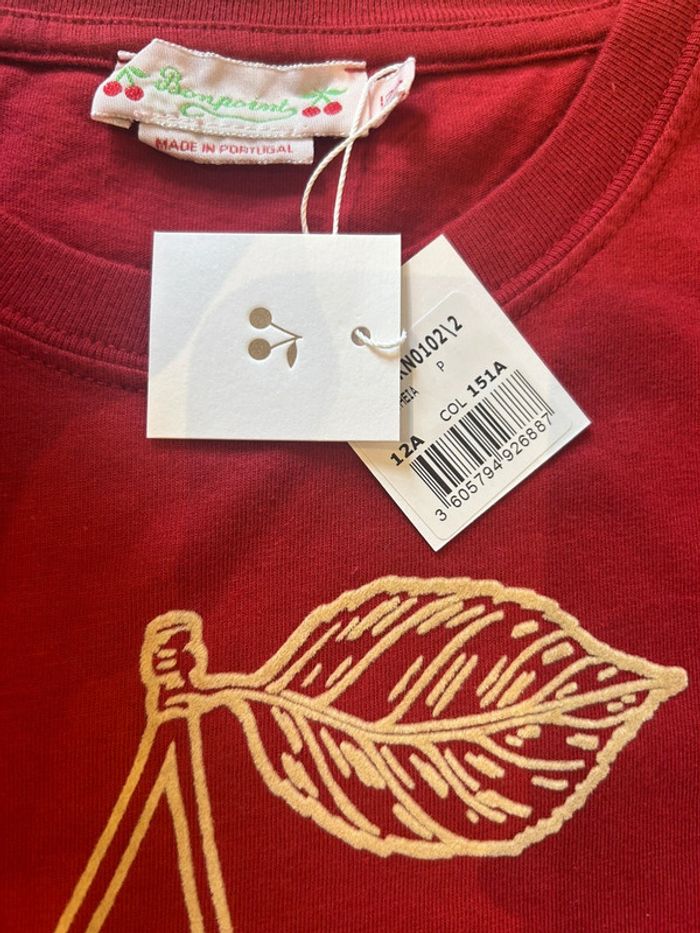 Tee shirt Bonpoint manches longues tee shirt cerise velours 12 ans Bonpoint - photo numéro 5
