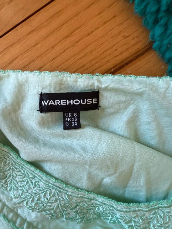 Robe verte en très bon état taille S warehouse - photo numéro 7