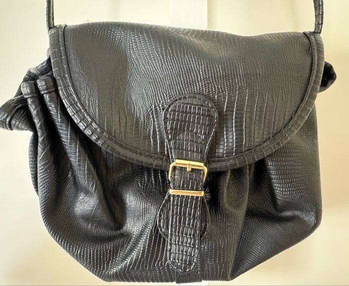 Sac noir simili cuir - photo numéro 3