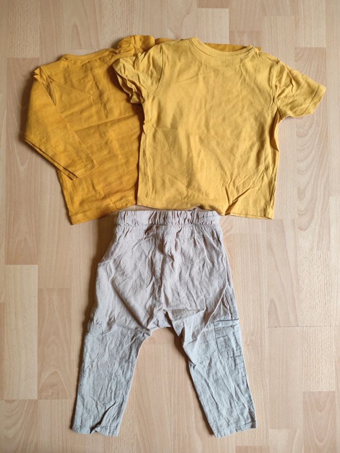 Lot tenue pantalon sarouel Kiabi + t-shirts manches courtes et longues Pat et Ripaton LH en 18M - photo numéro 9
