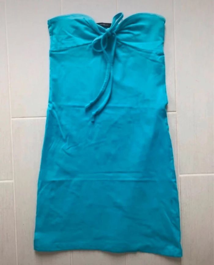 Robe bustier bleu turquoise moulante sexy plage 34 xs - photo numéro 6