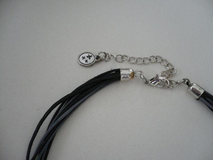 Parure collier + B.O fantaisie noir et blanc - neuf - photo numéro 5