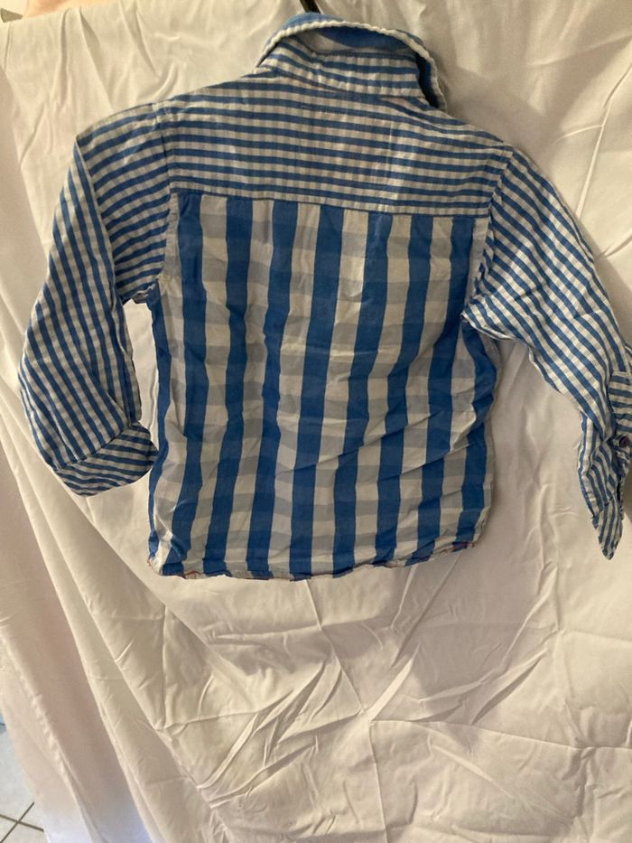 Chemise garçon Teddy Brown Factory – 4 ans – Carreaux bleu/blanc - photo numéro 2