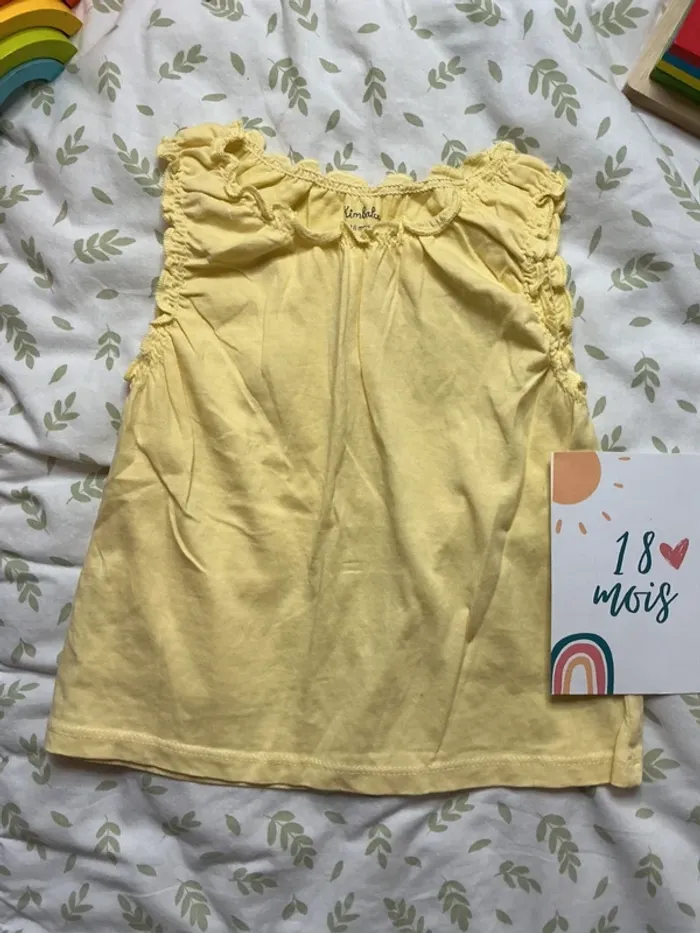 teeshirt manches courtes jaune kimbaloo 18 mois - photo numéro 2