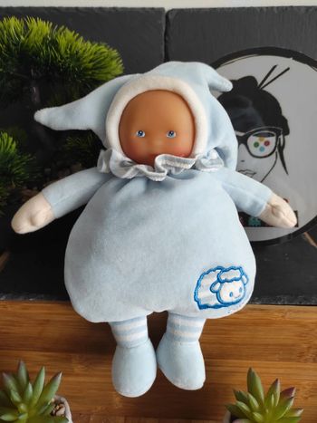 Doudou Knuffel  Peluche Plush Poupée Corolle Bleu Mouton  #geektradedoudou