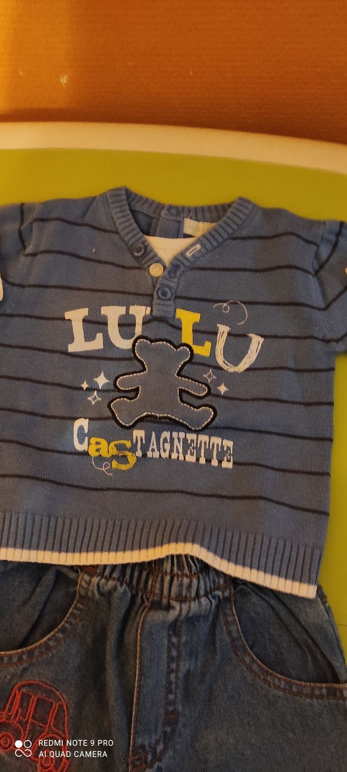 Ensemble pull lulu castagnette et jean 6 mois - photo numéro 3