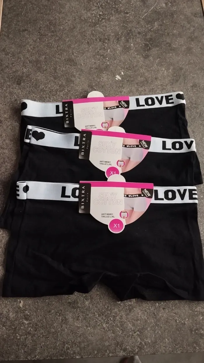 Lot de 3 boxers noir taille 36/38 femme - photo numéro 2
